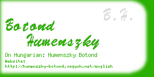 botond humenszky business card